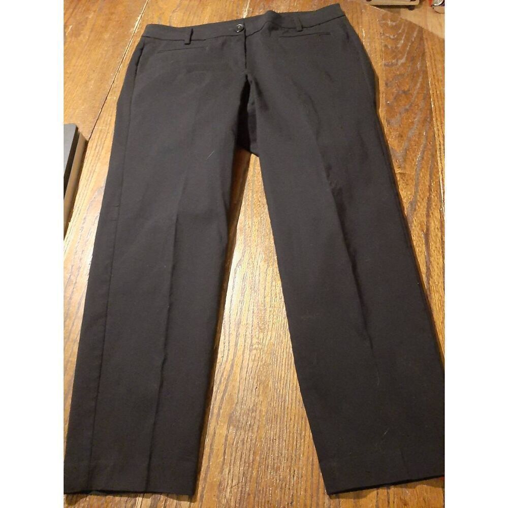 Size 16 Lane Bryant Black Flat Front Dress Casual Mid Rise Pants with Pockets